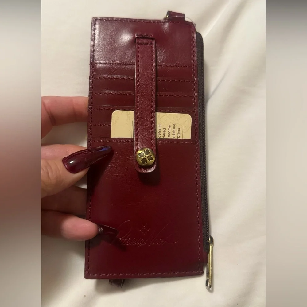 Patricia Nash Maroon Leather Wristlet Patricia New with Tags RFID PROTECTED